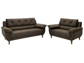Conjunto de Sofás 2 e 3 Lugares Malbec Linoforte Conjunto de Sofás 2 e 3 Lugares Malbec Linoforte