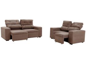 Conjunto de Sofás 2 e 3 Lugares Retrátil e