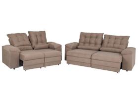 Conjunto de Sofás 2 e 3 lugares Retrátil Reclinável Suede Phormatta Colômbia SMP
