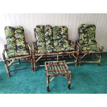conjunto de sofás de bambu Almofadas futon floral - Stilos estofados decor