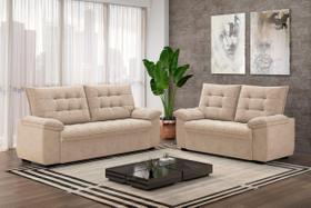 Conjunto de Sofás Estofados 3 e 2 Lugares Bertioga Bege Capuccino Conjunto de Sofás Estofados 3 e 2 Lugares Bertioga Bege Capuccino