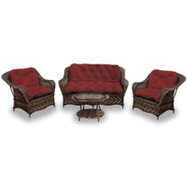 Conjunto de Sofás Fibra Sintética Nairóbi - 1 Sofá 2 L + 2 Poltronas + 1 Mesa Centro - Tecido Duna Vermelho Conjunto de Sofás Fibra Sintética Nairóbi - 1 Sofá 2 L + 2 Poltronas + 1 Mesa Centro - Tecido Duna Vermelho