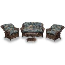 Conjunto de Sofás Fibra Sintética Nairóbi - 1 Sofá 2 L + 2 Poltronas + 1 Mesa Centro - Tecido Palmares Petróleo Conjunto de Sofás Fibra Sintética Nairóbi - 1 Sofá 2 L + 2 Poltronas + 1 Mesa Centro - Tecido Palmares Petróleo