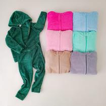 Conjunto de Soft Liso Menina Menino Frio Macio Fofinho Inverno Quentinho Forrado Premium