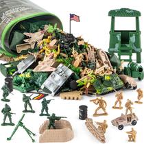Conjunto de Soldados de Brinquedo de Guerra com Base e Acessórios - 160 Peças