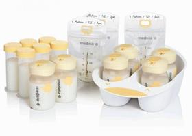 Conjunto de soluções de armazenamento de leite materno Medela com garrafas e bolsas Conjunto de soluções de armazenamento de leite materno Medela com garrafas e bolsas