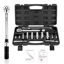 Conjunto de soquetes AEROFORCE 14PCS 3/8" com chave de torque de 6,8-61,2 Nm