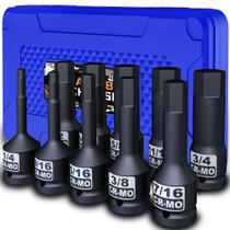 Conjunto de soquetes Aiourx 1/2 Drive Master Impact Hex Bit SAE 10 unidades