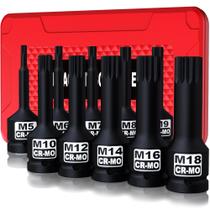Conjunto de soquetes Aiourx 1/2 Drive Master Impact XZN 10 peças