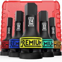 Conjunto de soquetes Aiourx 3/4" Drive Impact Hex Bit Metric de 5 peças