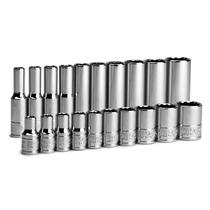 Conjunto de soquetes Capri Tools 1/4" Drive 12 pontos SAE de 20 peças