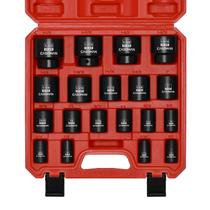 Conjunto de soquetes CASOMAN, 19 peças, unidade de 1/2 polegada, SAE 3/8 a 1-1/2 Conjunto de soquetes CASOMAN, 19 peças, unidade de 1/2 polegada, SAE 3/8 a 1-1/2