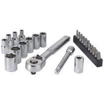 Conjunto de soquetes CRAFTSMAN, unidade de 1/4 polegadas, 24 peças com estojo de armazenamento Conjunto de soquetes CRAFTSMAN, unidade de 1/4 polegadas, 24 peças com estojo de armazenamento