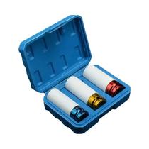 Conjunto De Soquetes De 1/2" Com 3 Peças, Manga Protetora Para Remoção De Porcas De Roda,