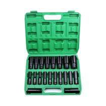 Conjunto De Soquetes De Impacto De 6 Pontas Com Encaixe De 1/2 Polegada, Tamanhos Métricos De 8-32mm