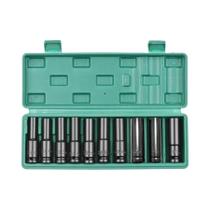 Conjunto De Soquetes De Impacto De 6 Pontos 1/2 Polegada Tamanhos Métricos 10-20 Peças Aço Carbono