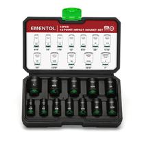 Conjunto de soquetes de impacto EMENTOL 3/8" Drive 12 unidades SAE Conjunto de soquetes de impacto EMENTOL 3/8" Drive 12 unidades SAE