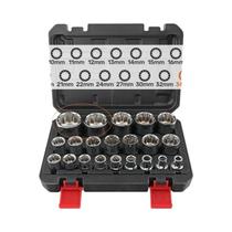 Conjunto De Soquetes De Impacto S2 Preto 1/2" Drive 8-36mm 19/21 Peças Sextavado 12 Pontas Para