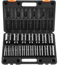 Conjunto de soquetes de impacto VEVOR, 19 peças, unidade de 1/2" com gaiola de armazenamento