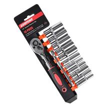 Conjunto de soquetes Egofine 13PCS 1/4 Drive Deep Metric (4-14 mm) Cr-V Conjunto de soquetes Egofine 13PCS 1/4 Drive Deep Metric (4-14 mm) Cr-V