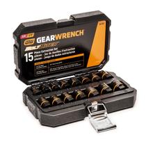 Conjunto de soquetes GEARWRENCH Bolt Biter Impact 15 unidades, 1/4 e 3/8