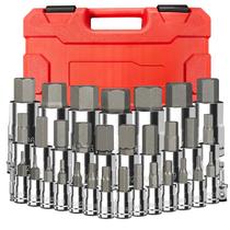 Conjunto de soquetes Hex Bit BLACKROBOT de 34 peças SAE e métrico com estojo