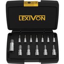 Conjunto de soquetes Hex Bit LEXIVON de 13 peças SAE 5/64 - 9/16 com estojo