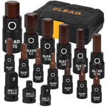 Conjunto de Soquetes Hex Impact ELEAD - 16 Peças em Aço S2 SAE