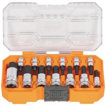 Conjunto de soquetes Klein Tools 65213HEX Knurled Hex Hexagonal Bit SAE 13 peças