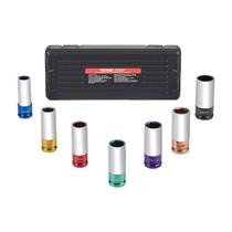 Conjunto de soquetes Lug Nut Impact VEVOR 7 tamanhos 17-27 mm 1/2" Dr Conjunto de soquetes Lug Nut Impact VEVOR 7 tamanhos 17-27 mm 1/2" Dr