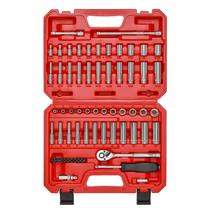 Conjunto de soquetes Mayouko, 62 peças, unidade de 1/4" com catraca SAE/Metric