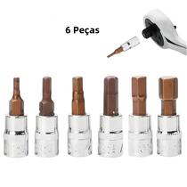 Conjunto De Soquetes Para Chave De Fenda Hexagonal De 1/4 De Polegada, 6 Peças Para Chave De Torque