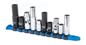 Conjunto de Soquetes Titan 68660 (10 Peças) - 1/4" e 3/8" - 10mm