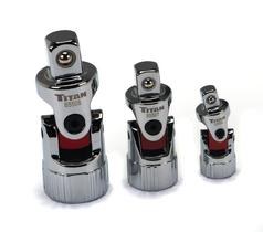 Conjunto de Soquetes Titan 85505 - 3 Peças com Articulação Universal Auto Flex Conjunto de Soquetes Titan 85505 - 3 Peças com Articulação Universal Auto Flex