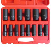 Conjunto de soquetes TONYNOL 1/2" Deep Drive Impact, métrico de 6 pontos