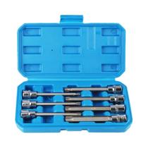 Conjunto De Soquetes Torx Extra Longos Com 7 Peças T25-T60, Encaixe De 3/8 Polegadas, Aço