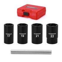 Conjunto de soquetes Twist CASOMAN 1/2Dr. Removedor de porcas Lug 5 peças Conjunto de soquetes Twist CASOMAN 1/2Dr. Removedor de porcas Lug 5 peças