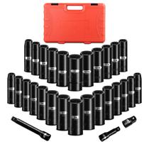 Conjunto de soquetes Upenjok 1/2 Drive Deep Impact 29 peças SAE 10-24 mm Conjunto de soquetes Upenjok 1/2 Drive Deep Impact 29 peças SAE 10-24 mm