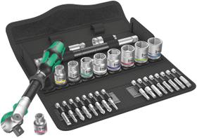 Conjunto de soquetes Wera 8100 SB 6 velocidades 3/8 com acionamento de 29 peças métricas