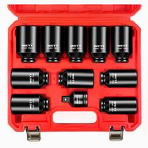 Conjunto de soquetes WETT 1/2 Drive Deep Impact de 11 peças (27 mm a 38 mm) Conjunto de soquetes WETT 1/2 Drive Deep Impact de 11 peças (27 mm a 38 mm)
