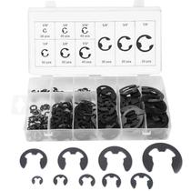 Conjunto de sortimento Boatsea 300 unidades E-Clip Circlip Alloy Steel Conjunto de sortimento Boatsea 300 unidades E-Clip Circlip Alloy Steel