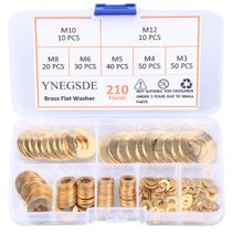 Conjunto de sortimento de lavadoras planas de latão, 210 unidades, 7 tamanhos M3-M12