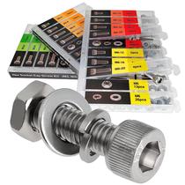 Conjunto de sortimento de parafusos e porcas 982 unidades de aço inoxidável 304