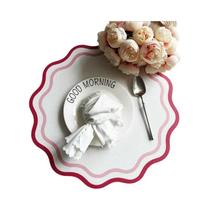 Conjunto De Sousplat De material sintético Floral À Prova d'Água Isolante Listrado Para Mesa De Cozinha