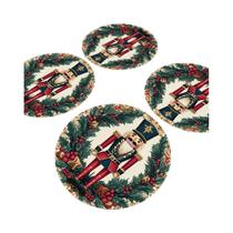 Conjunto De Sousplats Redondos Vintage De Quebra-Nozes De Natal (4, 6, 8 Ou 10 Peças) Para Decoração Conjunto De Sousplats Redondos Vintage De Quebra-Nozes De Natal (4, 6, 8 Ou 10 Peças) Para Decoração