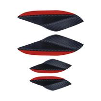 Conjunto De Spoilers E Canards Com Padrão De Fibra De Carbono Para Carro, 4 Peças, Lip Dianteiro,