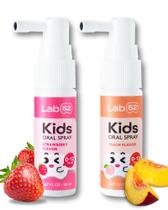 Conjunto de spray oral LAB52 Kids Xilitol com sabor de morango e pêssego