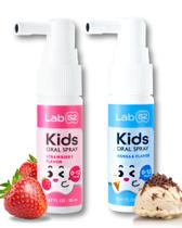 Conjunto de spray oral LAB52 Kids Xilitol, morango e baunilha