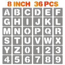 Conjunto de Stencil BAMIDELE 36 Peças 20x20 cm Letras e Números