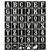Conjunto de Stencils ASMPIO Letras e Números 8" 42 Peças Reutilizáveis